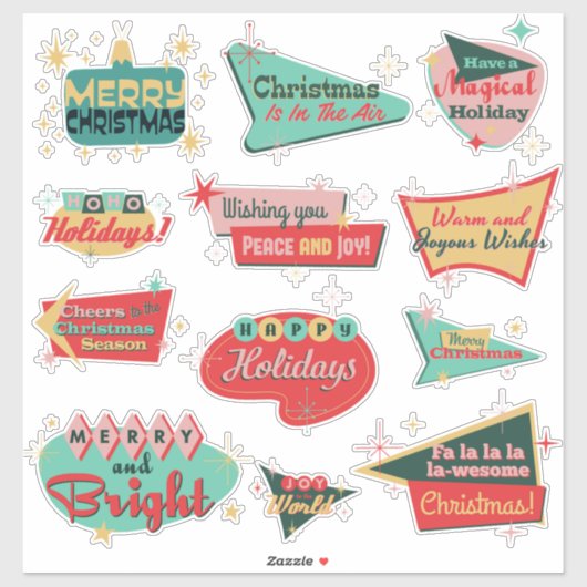 Nostalgia Noel - Retro Kerst Advertentie Stickers (Vel)