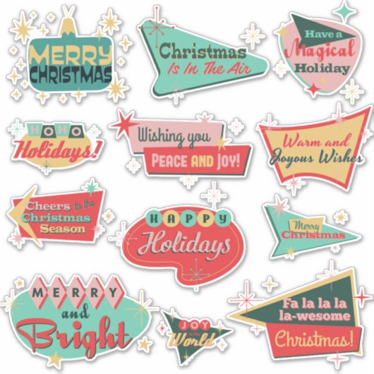 Nostalgia Noel - Retro Kerst Advertentie Stickers (Voorkant)
