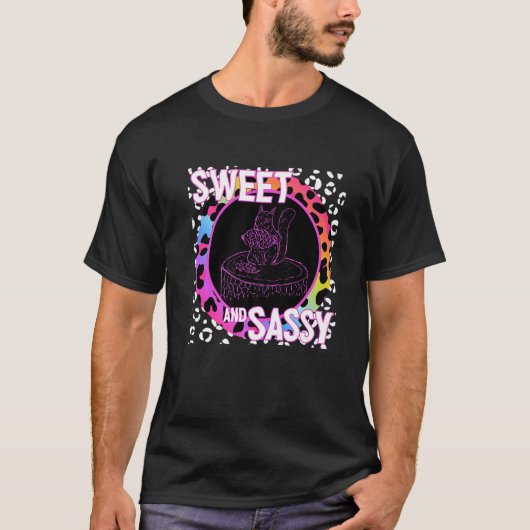 Nostalgia Rainbow Leopard Print Cute Squirrel 90s T-shirt (Voorkant)