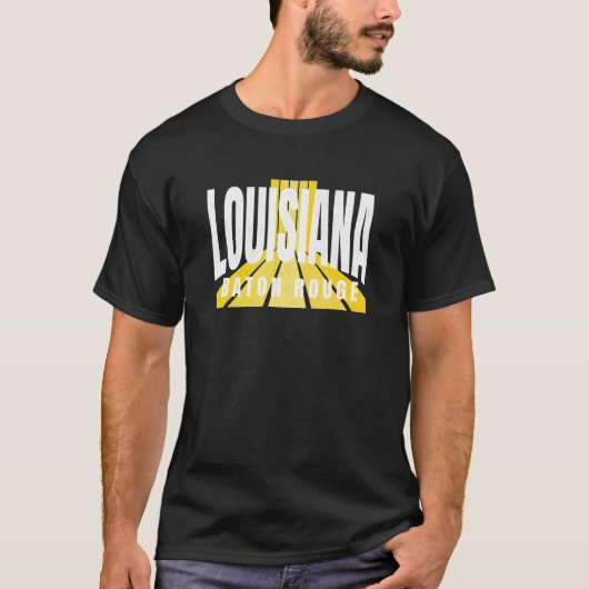 Nostalgic Baton Rouge Cool Purple & Yellow Louisia T-shirt (Voorkant)