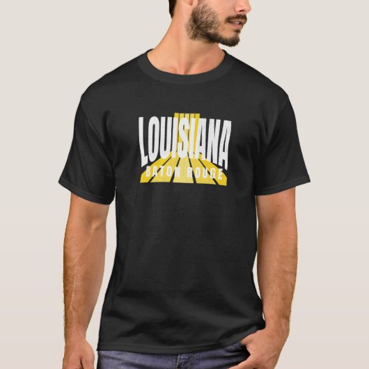 Nostalgic Baton Rouge Cool Purple & Yellow Louisia T-shirt (Voorkant)