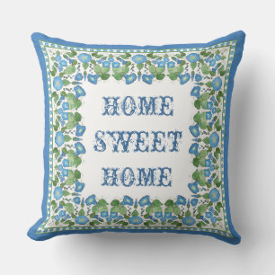 Nostalgic Blue Morning Glory Pillow of Cushion Kussen