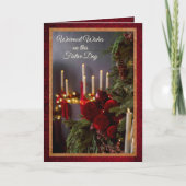 Nostalgic Candlelit Tree Christmas Card Feestdagen Kaart (Voorkant)