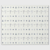 Nostalgic Christmas Ornament Stripe Wrapping Paper Cadeaupapier (Vlak)