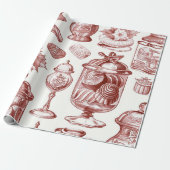 Nostalgic Christmas Red Cadeaupapier (Uitgerold)