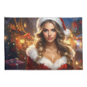 Nostalgic Christmas Santa Girl Kussensloop (Achterkant-Rechts)