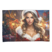 Nostalgic Christmas Santa Girl Kussensloop (Voorkant-Rechts)