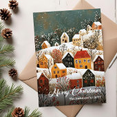 Nostalgic Christmas Scene Printable Holiday Card Feestdagenkaart