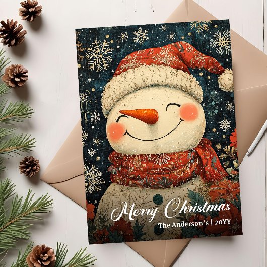Nostalgic Christmas Scene Printable Holiday Card Feestdagenkaart