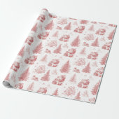 Nostalgic Christmas Toile Wrapping Paper Cadeaupapier (Uitgerold)