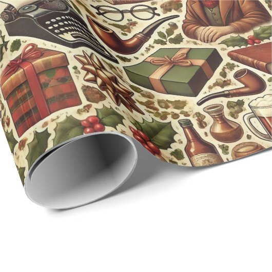 Nostalgic Christmas Wrapping Paper for Grandfather Cadeaupapier (Rol Hoek)