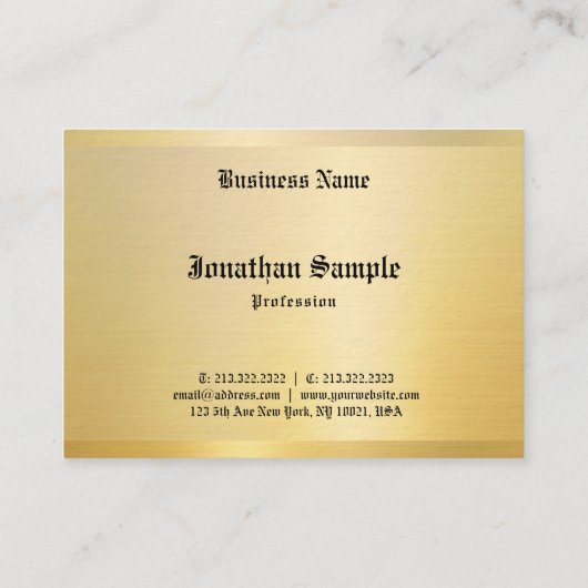 Nostalgic Classic Look Oude Stijl Tekst Goud  Visitekaartje (Achterkant)