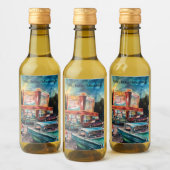 Nostalgic Era Drive-in Art Print Wijn Etiket (Flessen)