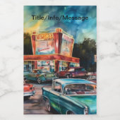 Nostalgic Era Drive-in Art Print Wijn Etiket (Enkel label)