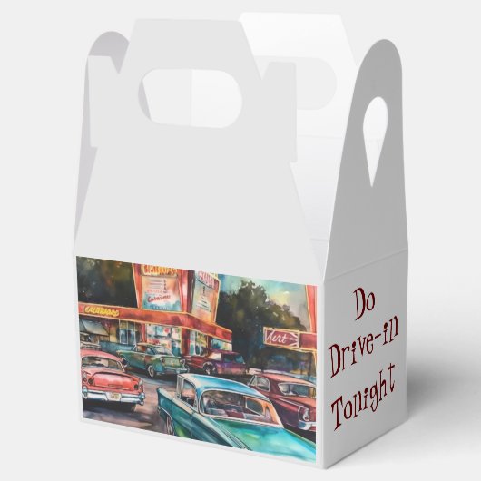 Nostalgic Era Drive-in Grafische Print Bedankdoosjes (Geopend)