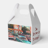 Nostalgic Era Drive-in Grafische Print Bedankdoosjes (Voorkant Zijde)