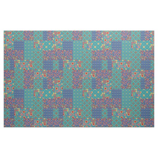 Nostalgic Faux Patchwork Pattern Fabric Stof (Yard (91,4 cm))