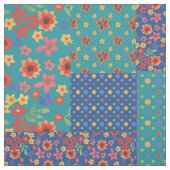 Nostalgic Faux Patchwork Pattern Fabric Stof (Swatch)
