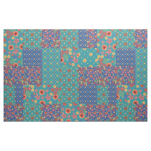 Nostalgic Faux Patchwork Pattern Fabric Stof (Fat Quarter)