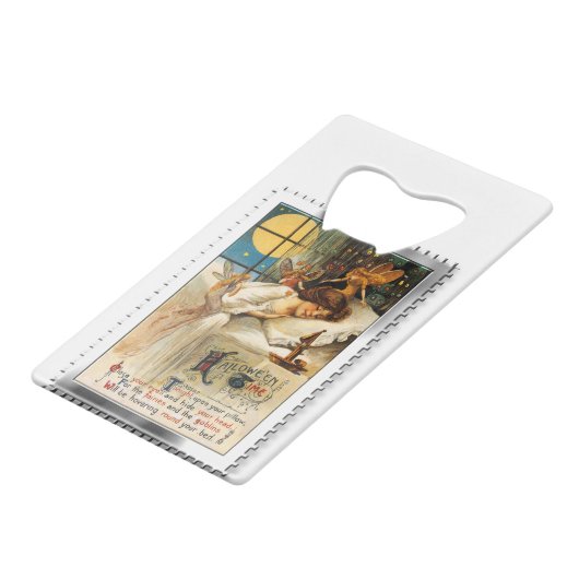 Nostalgic Halloween Slumber Goblins and Fairies Creditkaart Flessenopener (Achterkant Gekanteld)