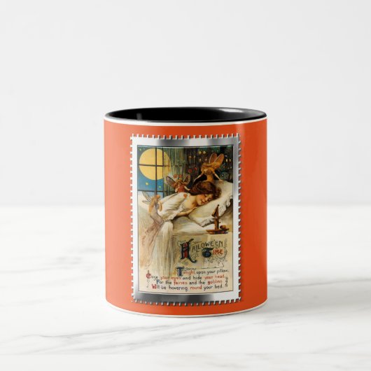 Nostalgic Halloween Slumber Goblins and Fairies Tweekleurige Koffiemok (Center)