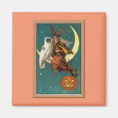 Nostalgic Happy Halloween Witch & Owl Magneet (Voorkant)