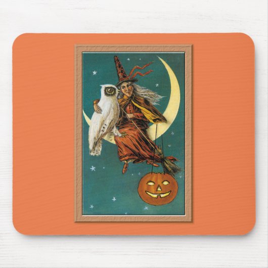 Nostalgic Happy Halloween Witch & Owl Muismat (Voorkant)