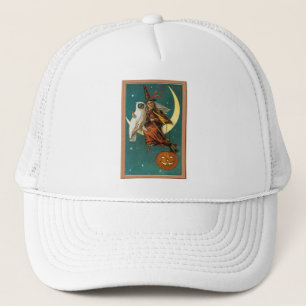 Nostalgic Happy Halloween Witch & Owl Trucker Pet