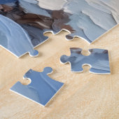 Nostalgic Happy Snowman with Bluebird Winter Scene Legpuzzel (Zijkant)