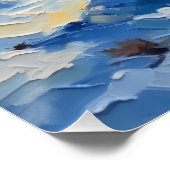 Nostalgic Happy Snowman with Bluebird Winter Scene Perfect Poster (Hoek)