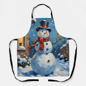 Nostalgic Happy Snowman with Bluebird Winter Scene Schort (Voorkant)