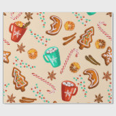 Nostalgic Holiday Cheer, Cookies, Cocoa, Candy Can Cadeaupapier (Vlak)