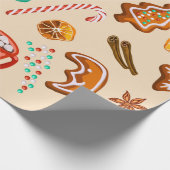 Nostalgic Holiday Cheer, Cookies, Cocoa, Candy Can Cadeaupapier (Hoek)