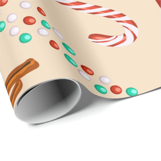 Nostalgic Holiday Cheer, Cookies, Cocoa, Candy Can Cadeaupapier (Rol Hoek)