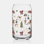 Nostalgic Holiday Toys Watercolor Christmas Design Blikvorm Glas (Achterkant)