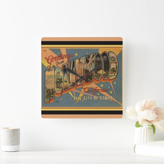 Nostalgic Hollywood Vierkante Klok (Huis)