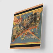 Nostalgic Hollywood Vierkante Klok (Hoek)