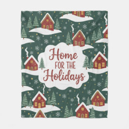 Nostalgic Home for the Holidays Cozy Christmas Fleece Deken