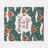 Nostalgic Home for the Holidays Cozy Christmas Fleece Deken (Voorkant (Horizontaal))