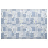 Nostalgic Indigo Blue Faux Patchwork Fabric Stof (Yard (91,4 cm))