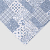 Nostalgic Indigo Faux Patchwork-document Tissuepapier (Detail)