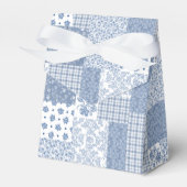 Nostalgic Indigo Faux Patchwork Tent Favor Box Bedankdoosjes (Voorkant Zijde)