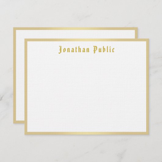 Nostalgic Look Gold Calligrafie Script Sjabloon (Voorkant / Achterkant)