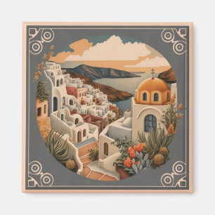 Nostalgic Love for Oia Village Magneet