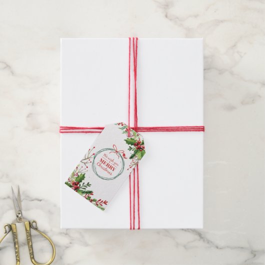 Nostalgic Merry Berry kerst Cadeaulabel (Met Touw)