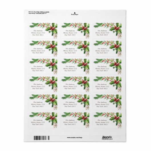 Nostalgic Merry Berry kerst Etiket (Full Sheet)