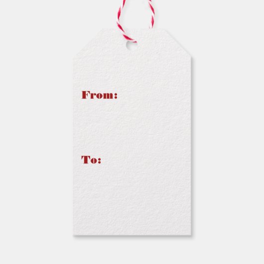 Nostalgic Merry kerst RED-typografie Cadeaulabel (Achterkant)