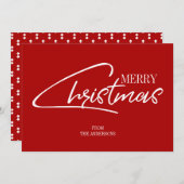 Nostalgic Merry Kerstmis Script Holiday Kaart (Voorkant / Achterkant)