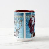 Nostalgic Painted Santa and Reindeer 15 oz. Mug  Tweekleurige Koffiemok (Center)