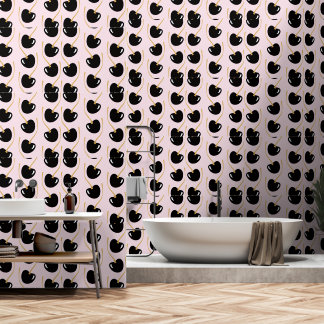 Nostalgic powder pink black cherry wallpaper  behang